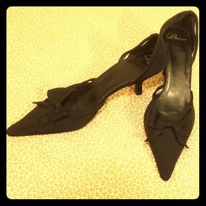 Delman D'orsay Kitten Heels with Bow